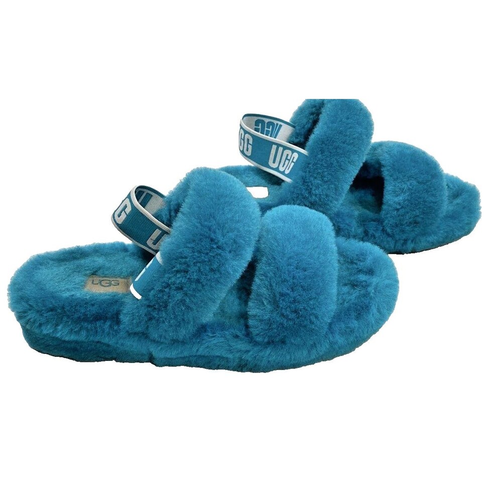 UGG Oh Yeah Slide Slipper Sandals Aquatic Blue Teal Women's Size 7